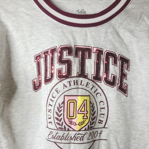 Justice Dress Gray Preppy Sweater Dress Long Sleeve Girls/KIDS Sz L (10-12) - Picture 3 of 5